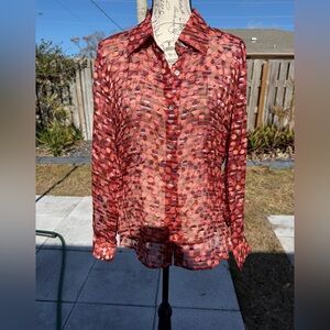 Alfani Sheer Polkadot Blouse size 10